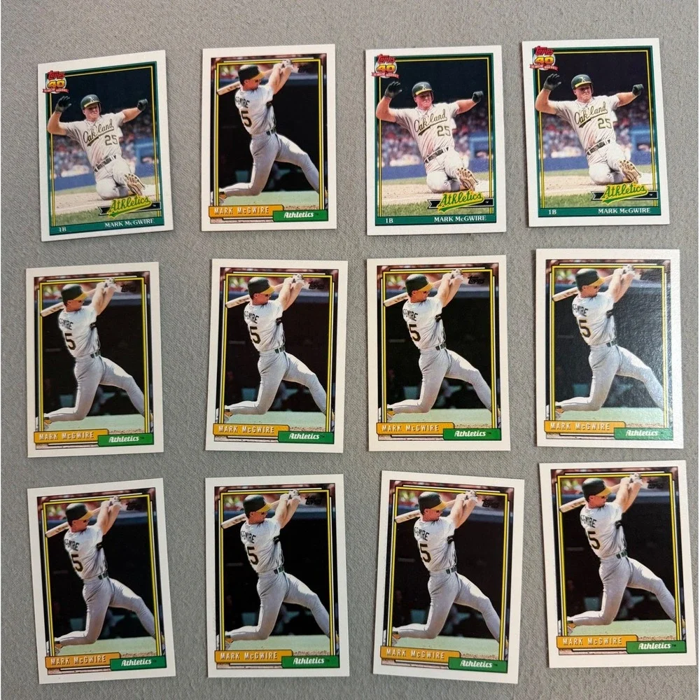 Mark McGwire Baseball Card Lot of 12 Topps  Oakland A's Raw Vintage MLB